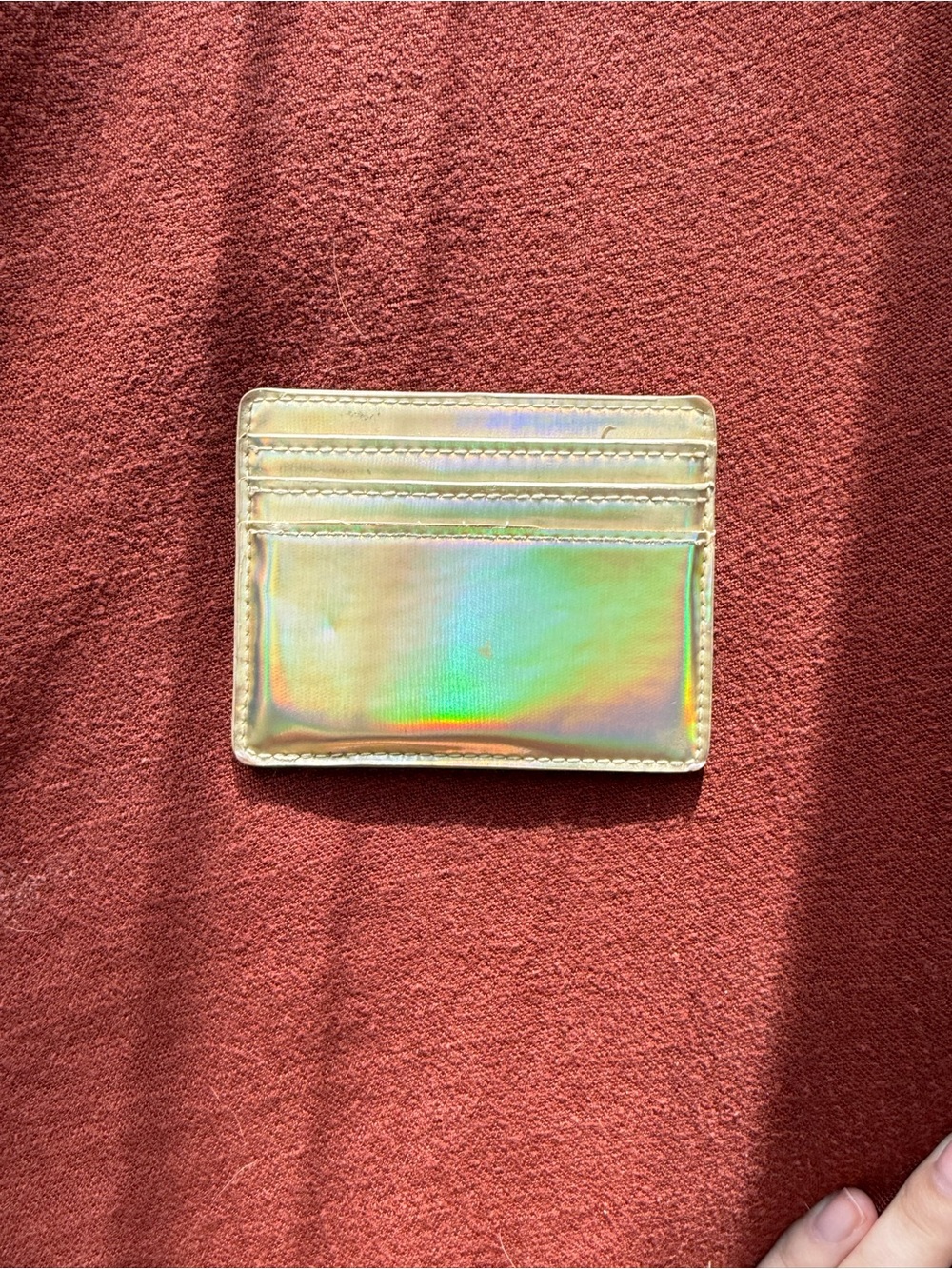 Urban Outfitters Holographic Gold Card Holder